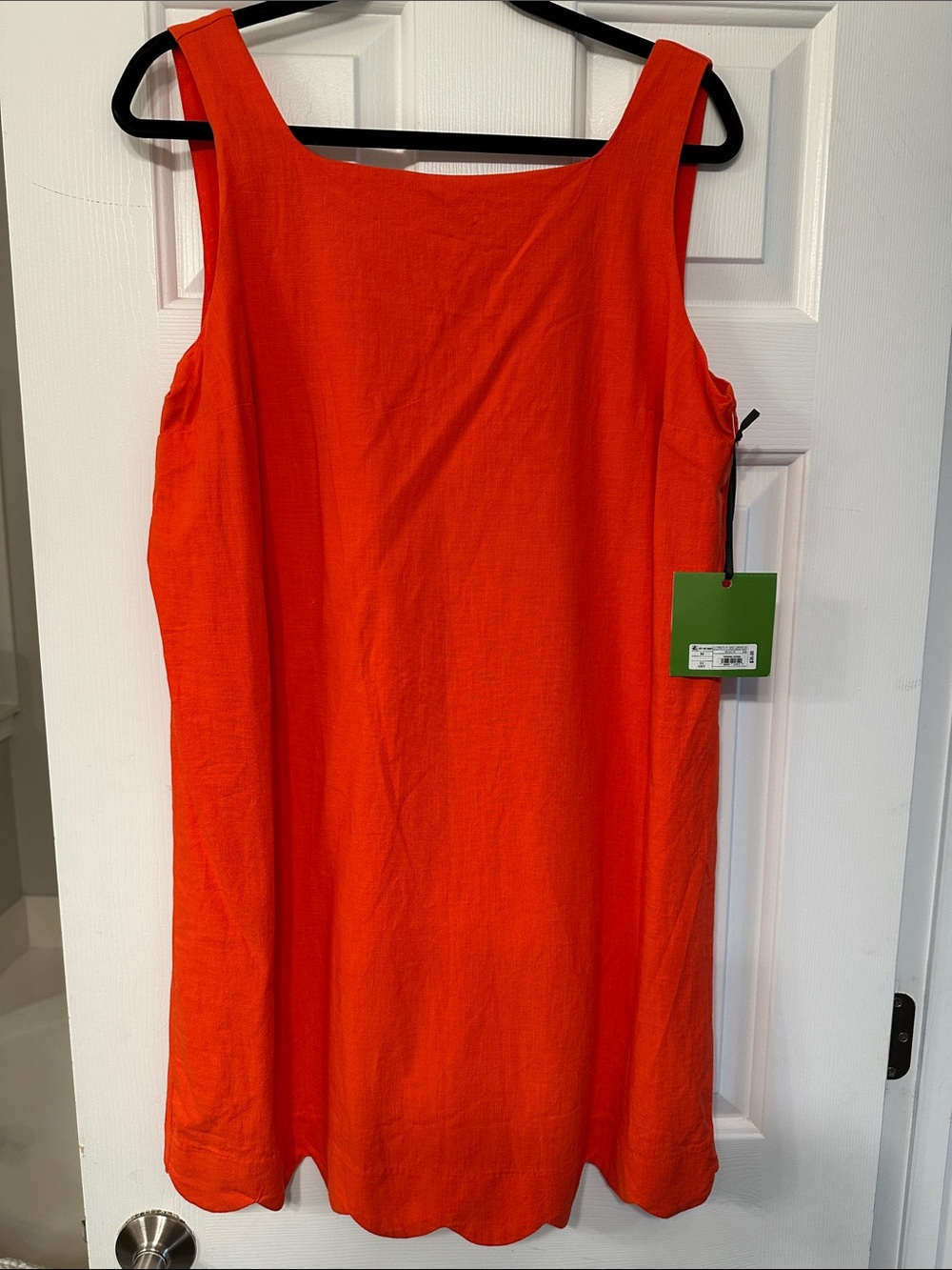 Bright Orange Sleeveless Mini Shift Dress
